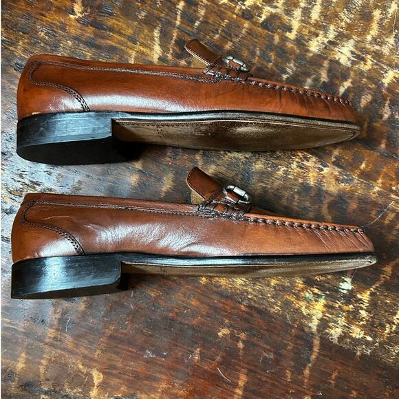 Bostonian Brown Horse bit Leather Loafers Made in India Size 8.5 - Picture 4 of 10